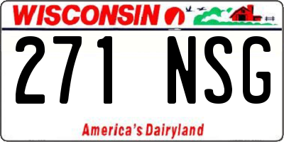 WI license plate 271NSG