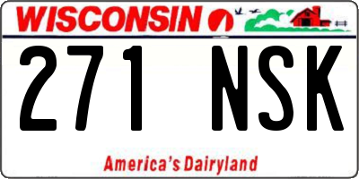 WI license plate 271NSK