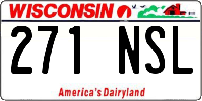 WI license plate 271NSL
