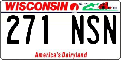 WI license plate 271NSN