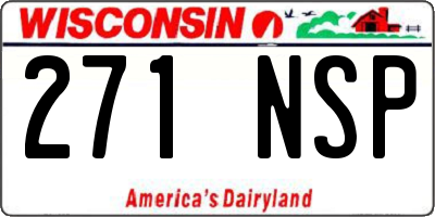 WI license plate 271NSP