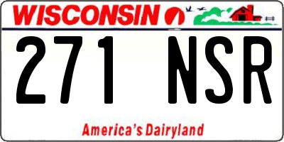 WI license plate 271NSR