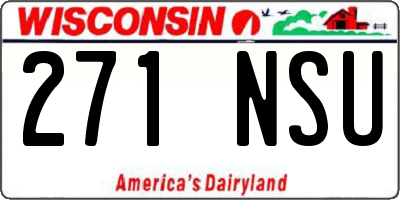 WI license plate 271NSU