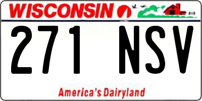 WI license plate 271NSV