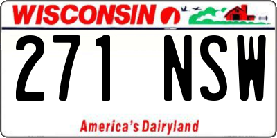 WI license plate 271NSW