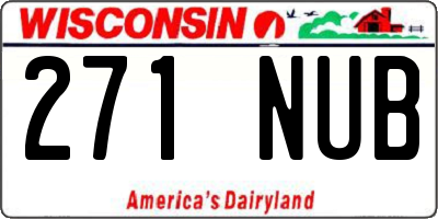 WI license plate 271NUB