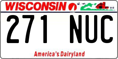 WI license plate 271NUC