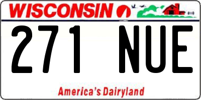 WI license plate 271NUE