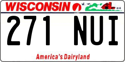 WI license plate 271NUI