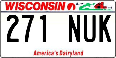 WI license plate 271NUK