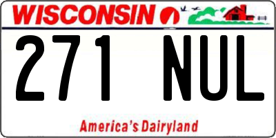 WI license plate 271NUL