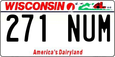 WI license plate 271NUM