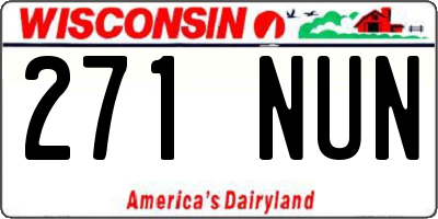 WI license plate 271NUN