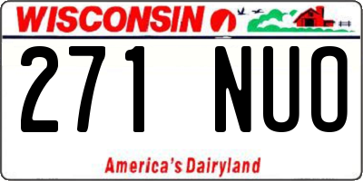 WI license plate 271NUO