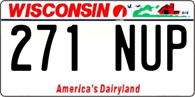 WI license plate 271NUP