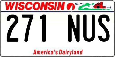 WI license plate 271NUS