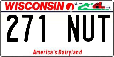 WI license plate 271NUT