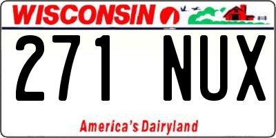 WI license plate 271NUX