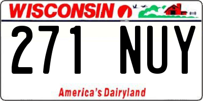 WI license plate 271NUY