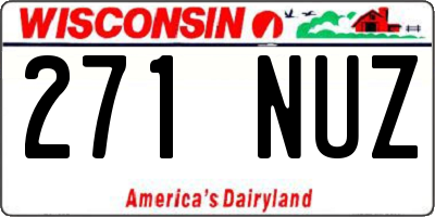 WI license plate 271NUZ