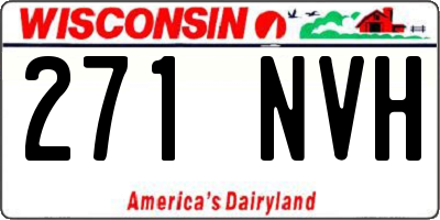 WI license plate 271NVH