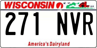 WI license plate 271NVR