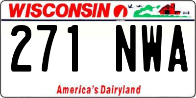 WI license plate 271NWA