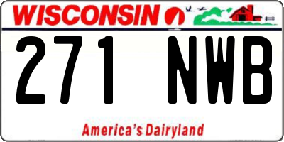 WI license plate 271NWB