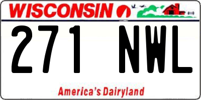 WI license plate 271NWL