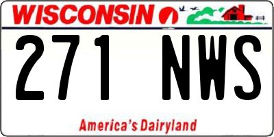 WI license plate 271NWS