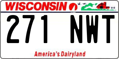 WI license plate 271NWT