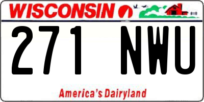 WI license plate 271NWU