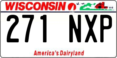 WI license plate 271NXP