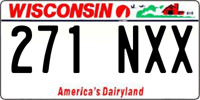 WI license plate 271NXX