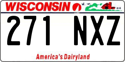 WI license plate 271NXZ