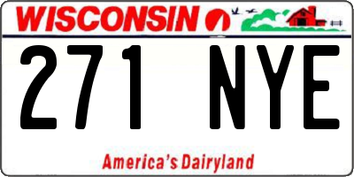 WI license plate 271NYE