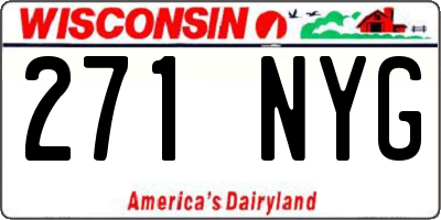 WI license plate 271NYG