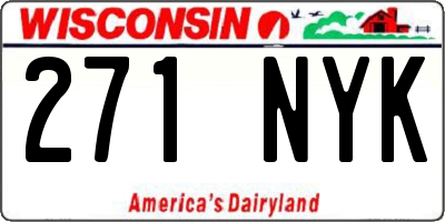 WI license plate 271NYK