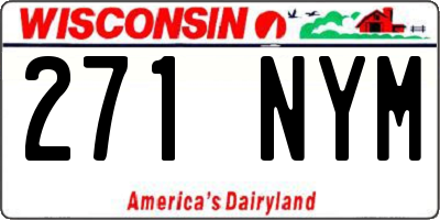 WI license plate 271NYM