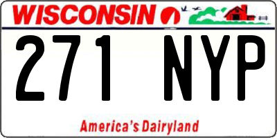 WI license plate 271NYP