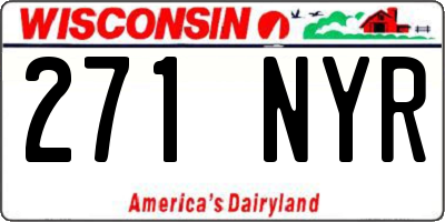 WI license plate 271NYR