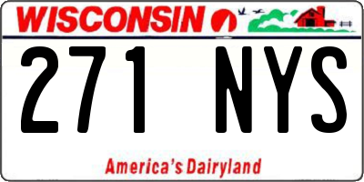 WI license plate 271NYS