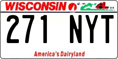 WI license plate 271NYT