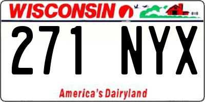 WI license plate 271NYX
