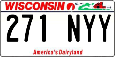 WI license plate 271NYY