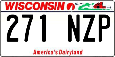WI license plate 271NZP
