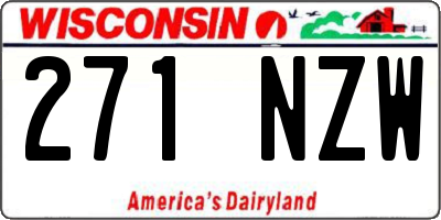 WI license plate 271NZW