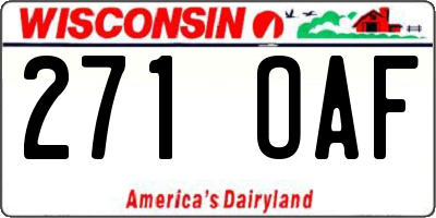 WI license plate 271OAF