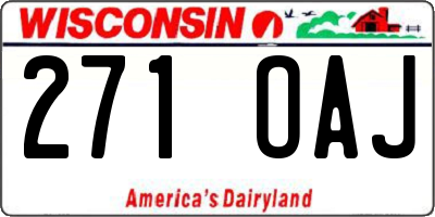 WI license plate 271OAJ