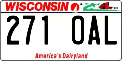 WI license plate 271OAL